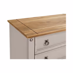 Corona Grey Wax Small 5 Drawer Chest Solid Pine bedroom Furniture