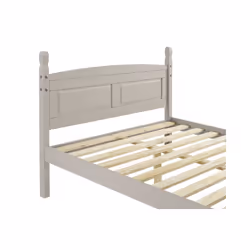 Corona Grey Wax 4'6" High End Bed Frame Solid Pine Bedroom Furniture