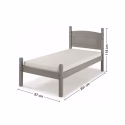 Corona Grey Wax 3'0" Low End Bed Frame Bedroom Furniture