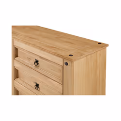 Corona Low 3+3 Wide Chest Solid Pine Bedroom Furniture