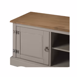 Corona TV Unit 1 Door Media Unit Grey Wax Solid Pine