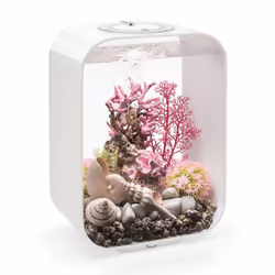 BiOrb LIFE 15L White Aquarium Fish Tank with Multi Colour LED Lighting and Heater Pack