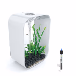 biOrb LIFE 60L White Aquarium Fish Tank with Multi Colour LED Lighting and Heater Pack