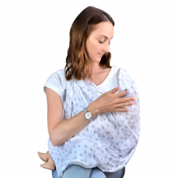 Multi Purpose Muslin Breastfeeding Cover | Soft & Breathable | Baby Swaddle Blanket | Teething Rings | Burp Cloth | Pram Cove ...