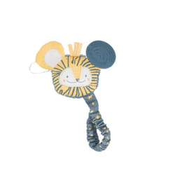 Sensory Baby Teething Toy & Rattle | Attachable Handle | 100% BPA & Pthalate Free | Handychew | Bertie The Lion