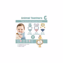 Cheeky Chompers Animal Teethers - Teething Toys for Babies - Adorable Teething Rings with Integrated Gel Applicator?and Soft Silicone Design ? Fun,