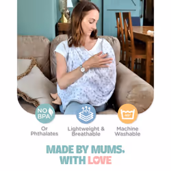 6-in-1 Breastfeeding Cover | Soft, Breathable Muslin | Nursing Cover, Blanket, Teether, Pram Cover & More | Newborn Baby Changing Bag Essential