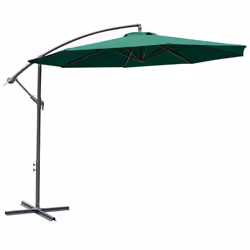 Outsunny 3(m) Garden Banana Parasol Cantilever Umbrella w/ Crank, Green - Additional view 8