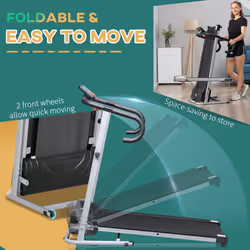 HOMCOM 1.25HP Motorised Electric Treadmill Running Machine Fitness Folding