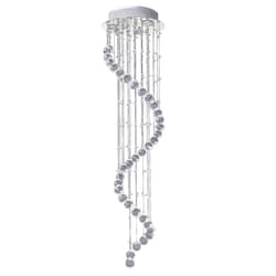 HOMCOM Modern Crystal Droplet Ceiling Light Stainless Steel Bedroom Hallway