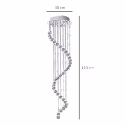 HOMCOM Modern Crystal Droplet Ceiling Light Stainless Steel Bedroom Hallway - Additional view 8