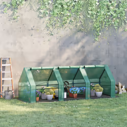 Outsunny Mini Greenhouse Garden Planter Zipper Doors Portable 270 x 90 x 90cm - Additional view 10