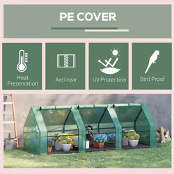 Outsunny Mini Greenhouse Garden Planter Zipper Doors Portable 270 x 90 x 90cm - Additional view 11