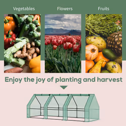 Outsunny Mini Greenhouse Garden Planter Zipper Doors Portable 270 x 90 x 90cm - Additional view 4