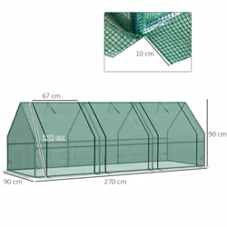 Outsunny Mini Greenhouse Garden Planter Zipper Doors Portable 270 x 90 x 90cm - Additional view 8