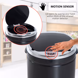 HOMCOM Automatic Hand Sensor Dustbin Kitchen Waste Bin Rubbish Can 50L Black - Additional view 4