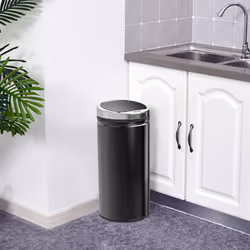HOMCOM Automatic Hand Sensor Dustbin Kitchen Waste Bin Rubbish Can 42L Black