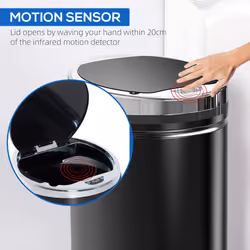 HOMCOM Automatic Hand Sensor Dustbin Kitchen Waste Bin Rubbish Can 42L Black - Additional view 4