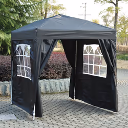 Outsunny Black 2m x 2m Pop-Up Gazebo | Heavy Duty Garden Marquee Tent
