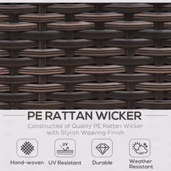 Outsunny 8pc Rattan Sofa Garden Furniture Aluminium Outdoor Patio Set Brown