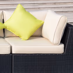 Outsunny 8pc Rattan Sofa Garden Furniture Aluminium Outdoor Patio Set Black - Additional view 6
