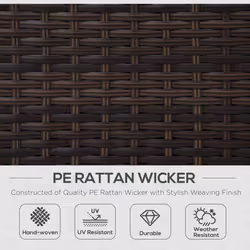 Garden Patio Rattan Wicker Furniture Single Cube Chair Sofa Outdoor Brown - Additional view 6