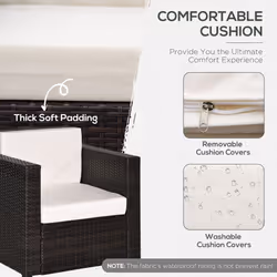 Garden Patio Rattan Wicker Furniture Single Cube Chair Sofa Outdoor Brown - Additional view 7