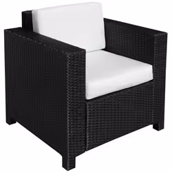 Garden Patio Rattan Wicker Furniture Single Cube Chair Sofa Outdoor Black - Additional view 8