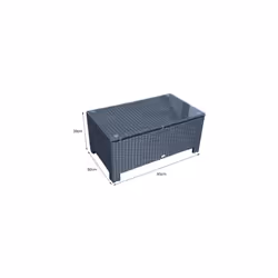 Outsunny Rattan Garden Coffee Table With Glass Top - Black - Additional view 4