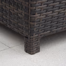 Outsunny Side Table Furniture Tempered Glass Garden Patio Wicker Brown - Additional view 6