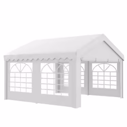 Outsunny 4m Gazebo Garden Marquee Canopy Party Carport Shelter Garage Tent White - Additional view 8