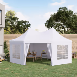 Outsunny 6.8 x 5m Garden Octagonal Gazebo Party Wedding Tent Heavy Duty Marquee