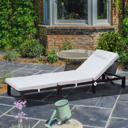 Outsunny Garden Rattan Furniture Recliner Lounger Sun Reclining Daybed Patio