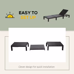 Outsunny Garden Rattan Furniture Recliner Lounger Sun Reclining Daybed Patio - Additional view 5