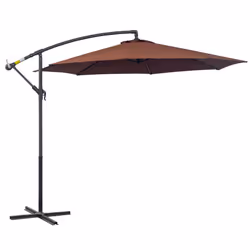 Outsunny 3(m) Garden Banana Parasol Cantilever Umbrella w/ Crank, Coffee - Additional view 8