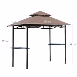 Outsunny Outdoor Double-tier BBQ Gazebo Shelter Grill Canopy Barbecue Tent - Additional view 5