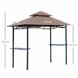 Outsunny Outdoor Double-tier BBQ Gazebo Shelter Grill Canopy Barbecue Tent - Additional view 9