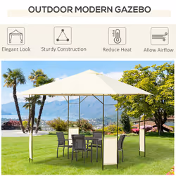 Outsunny Garden Gazebo Awning Tent Marquee Water Resistant Steel Cream 3mx3m - Additional view 7