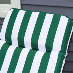 Outsunny Set of 2 Folding Sun Lounger Recliner Chairs Daybed Cushion Green White - Additional view 5