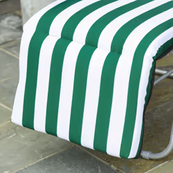 Outsunny Set of 2 Folding Sun Lounger Recliner Chairs Daybed Cushion Green White - Additional view 6