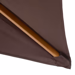 Outsunny Wooden Garden Parasol Sun Shade Patio Umbrella Canopy Dark Coffee - Additional view 6