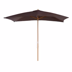 Outsunny Wooden Garden Parasol Sun Shade Patio Umbrella Canopy Dark Coffee - Additional view 8