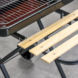 Outsunny Foldable Charcoal Trolley Barbecue BBQ Grill Cooker Smoker W/ Wheels - Additional view 6