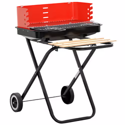 Outsunny Foldable Charcoal Trolley Barbecue BBQ Grill Cooker Smoker W/ Wheels - Additional view 8