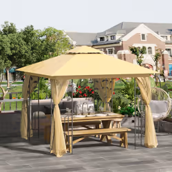 Outsunny 3 x 3(m) Patio Garden Metal Gazebo Marquee Tent Canopy Shelter Pavilion