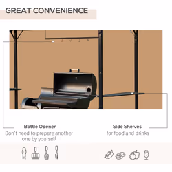 Outsunny Gazebo Marquee Canopy Awning Shelter Garden Patio BBQ Tent Grill Black - Additional view 4