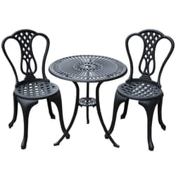 Outsunny Garden Bistro Set Outdoor Table Chairs Aluminium Patio Lawn Furniture