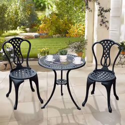Outsunny Garden Bistro Set Outdoor Table Chairs Aluminium Patio Lawn Furniture