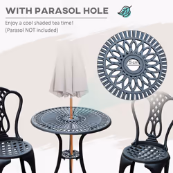 Outsunny Garden Bistro Set Outdoor Table Chairs Aluminium Patio Lawn Furniture