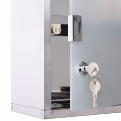 HOMCOM Wall Mounted Medicine Cabinet First Aid Box Glass Door Lockable